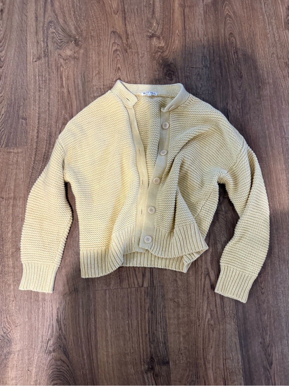 Alex Mill NicoWomen's Cream Yellow Button-Front Cotton Knit Cardigan